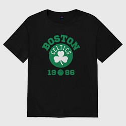 Футболка оверсайз женская Boston Celtics 1986, цвет: черный