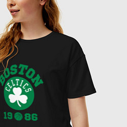 Футболка оверсайз женская Boston Celtics 1986, цвет: черный — фото 2