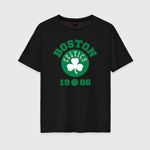 Женская футболка оверсайз Boston Celtics 1986 / Черный – фото 1