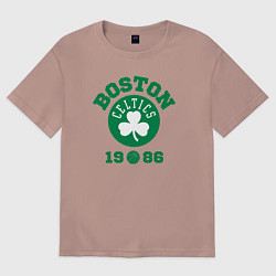 Футболка оверсайз женская Boston Celtics 1986, цвет: пыльно-розовый