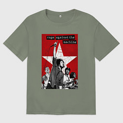 Футболка оверсайз женская Rage Against the Machine - group, цвет: авокадо
