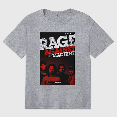 Женская футболка оверсайз RATM - all group / Меланж – фото 1