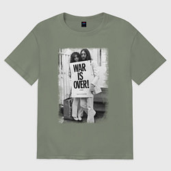 Футболка оверсайз женская Джон и Йоко, цвет: авокадо