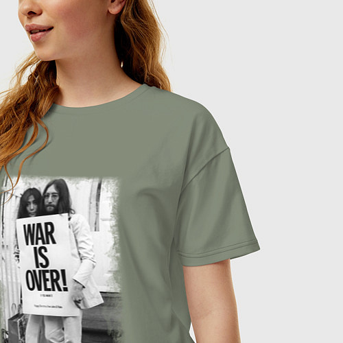 Женская футболка оверсайз Джон и Йоко / Авокадо – фото 3