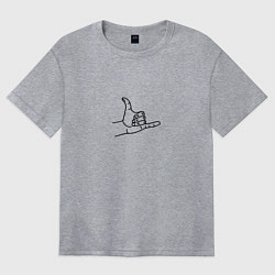 Футболка оверсайз женская На созвоне жест, цвет: меланж