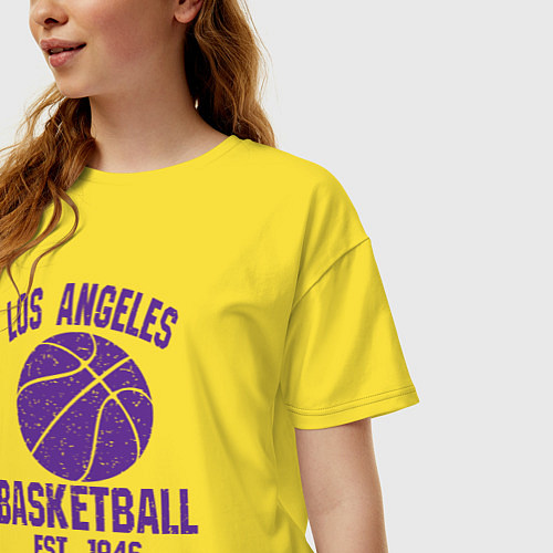 Женская футболка оверсайз Basketball Los Angeles / Желтый – фото 3