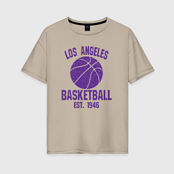 Футболка оверсайз женская Basketball Los Angeles, цвет: миндальный