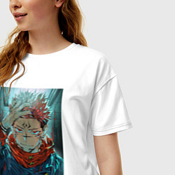 Футболка оверсайз женская Крутой Суккуна, цвет: белый — фото 2