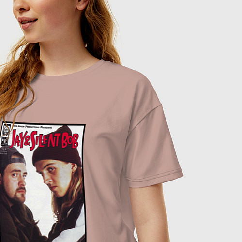 Женская футболка оверсайз Jay and Silent Bob / Пыльно-розовый – фото 3