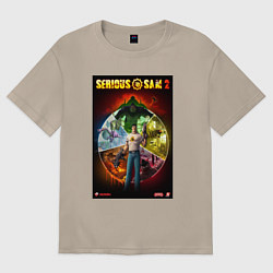 Футболка оверсайз женская Serious Sam 2 - all bosses, цвет: миндальный