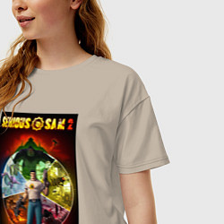 Футболка оверсайз женская Serious Sam 2 - all bosses, цвет: миндальный — фото 2