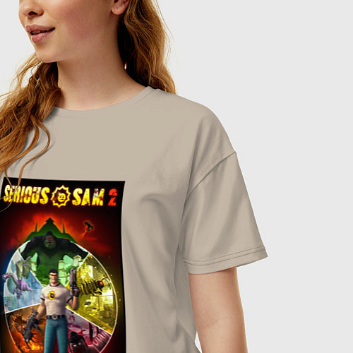 Женская футболка оверсайз Serious Sam 2 - all bosses / Миндальный – фото 3
