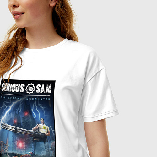 Женская футболка оверсайз Serious Sam 1 - second encounter / Белый – фото 3