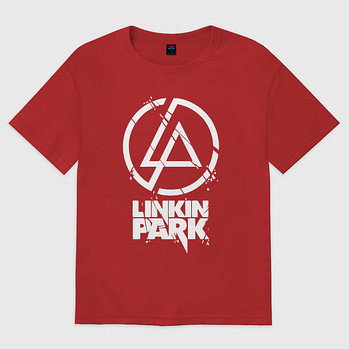 Женская футболка оверсайз Linkin Park - white / Красный – фото 1