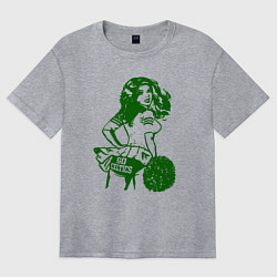 Футболка оверсайз женская Go Celtics, цвет: меланж