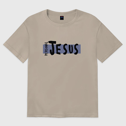 Женская футболка оверсайз Depeche Mode - personal jesus logo / Миндальный – фото 1