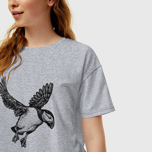 Женская футболка оверсайз Тупик в полёте / Меланж – фото 3