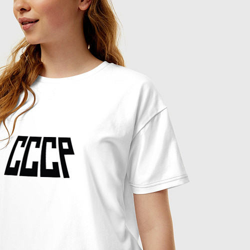 Женская футболка оверсайз СССР лого / Белый – фото 3