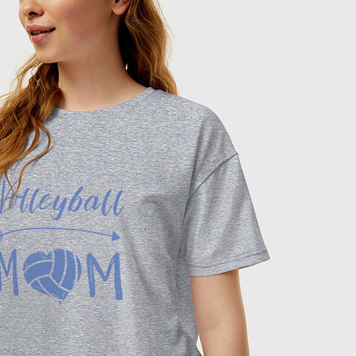 Женская футболка оверсайз Мама волейбола / Меланж – фото 3