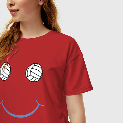 Женская футболка оверсайз Волейбольный позитив / Красный – фото 3