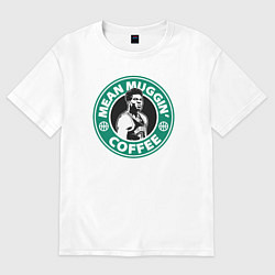 Футболка оверсайз женская Mean muggin coffee, цвет: белый