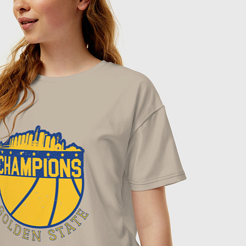 Женская футболка оверсайз Champions Golden State / Миндальный – фото 3