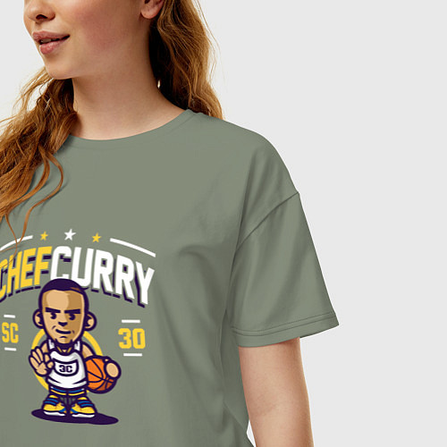 Женская футболка оверсайз Шеф Карри / Авокадо – фото 3