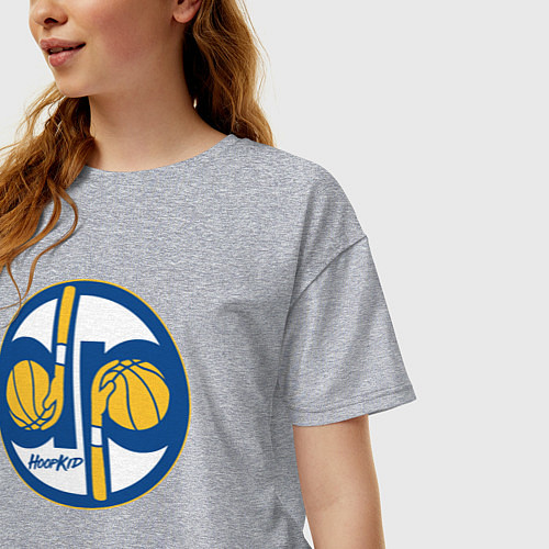 Женская футболка оверсайз Warriors hoop kid / Меланж – фото 3
