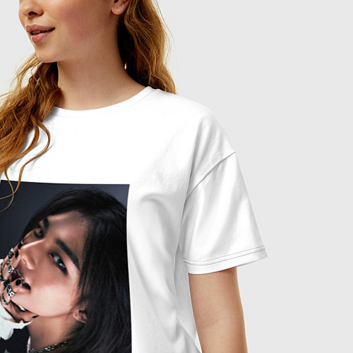 Женская футболка оверсайз Hyunjin Rock Star Stray Kids / Белый – фото 3