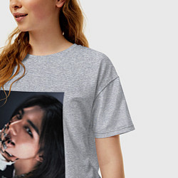 Футболка оверсайз женская Hyunjin Rock Star Stray Kids, цвет: меланж — фото 2