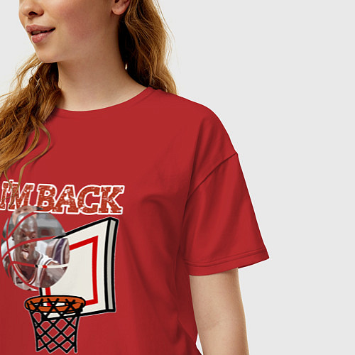 Женская футболка оверсайз Jordan back / Красный – фото 3