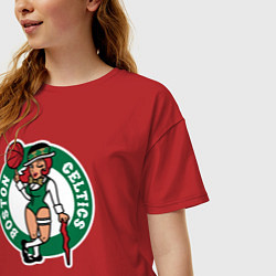 Футболка оверсайз женская Boston Celtics girl, цвет: красный — фото 2