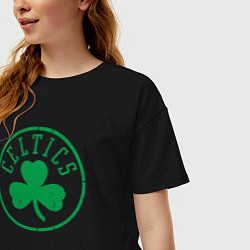 Футболка оверсайз женская Boston Celtics clover, цвет: черный — фото 2