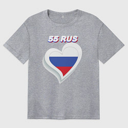 Футболка оверсайз женская 55 регион Омская область, цвет: меланж