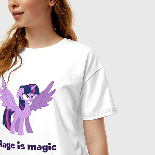 Женская футболка оверсайз Твайлайт Спаркл в ярости / Белый – фото 3