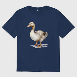 Женская футболка оверсайз Серый гусь