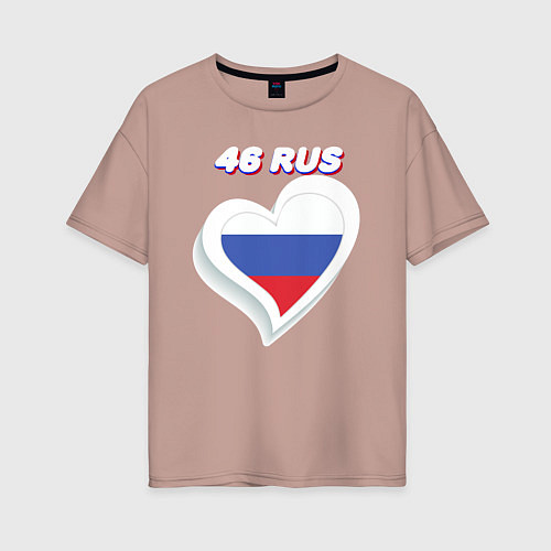 Женская футболка оверсайз 46 регион Курская область / Пыльно-розовый – фото 1