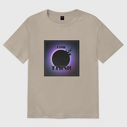 Футболка оверсайз женская Время думать, цвет: миндальный