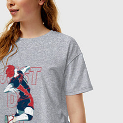 Футболка оверсайз женская Хината Шое - Волейбол, цвет: меланж — фото 2