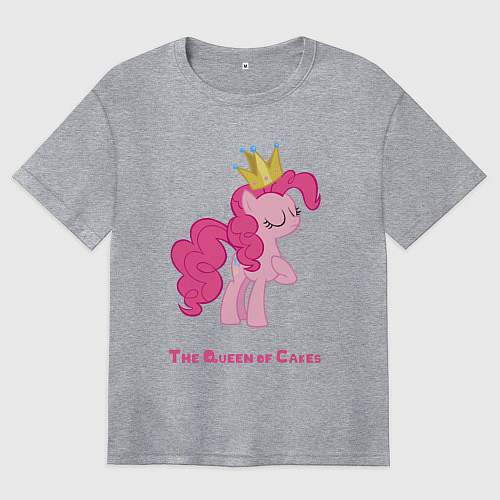 Женская футболка оверсайз Королева тортиков Пинки Пай / Меланж – фото 1