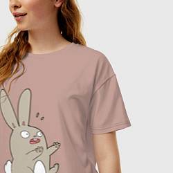 Футболка оверсайз женская Funny bunny, цвет: пыльно-розовый — фото 2