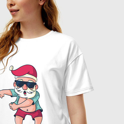 Женская футболка оверсайз Dabbing Santa / Белый – фото 3