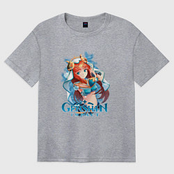 Футболка оверсайз женская Нилу гидро, цвет: меланж