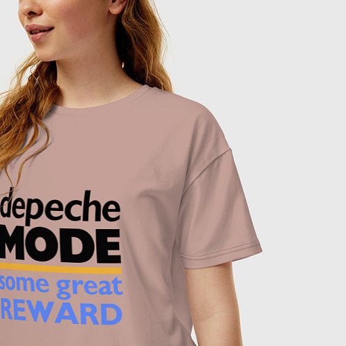 Женская футболка оверсайз Depeche Mode - Some Great Reward / Пыльно-розовый – фото 3