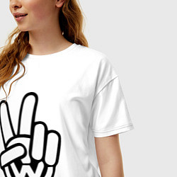 Футболка оверсайз женская Volkswagen peace, цвет: белый — фото 2