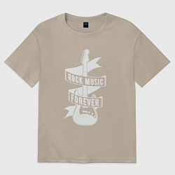 Футболка оверсайз женская Рок навсегда, цвет: миндальный