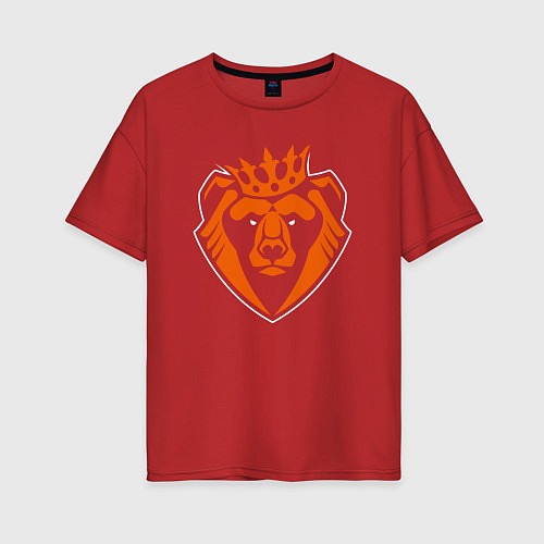 Женская футболка оверсайз Царь медведь / Красный – фото 1