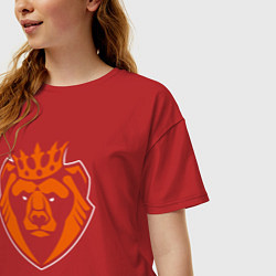 Футболка оверсайз женская Царь медведь, цвет: красный — фото 2
