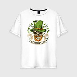 Футболка оверсайз женская St Patrick day, цвет: белый