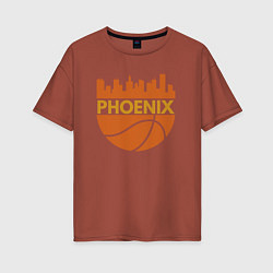 Футболка оверсайз женская Phoenix basketball city, цвет: кирпичный